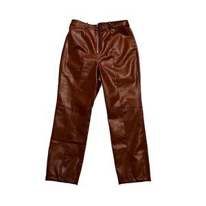 Lovers + Friends Rust Brown Faux Leather Pants Women's Size S